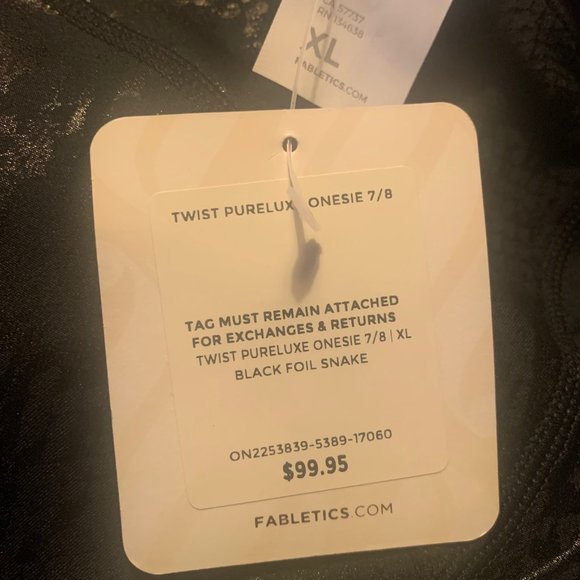 Fabletics Twist Front Onesie - Black Foil - Picture 3 of 3